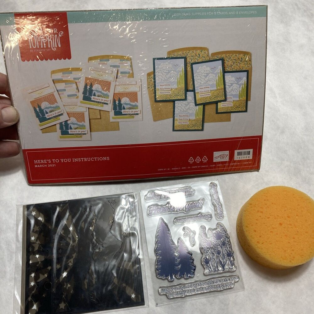 Stampin' Up! Paper Pumpkin March 2021 “Here’s To You” Refill Stamps And Stencil